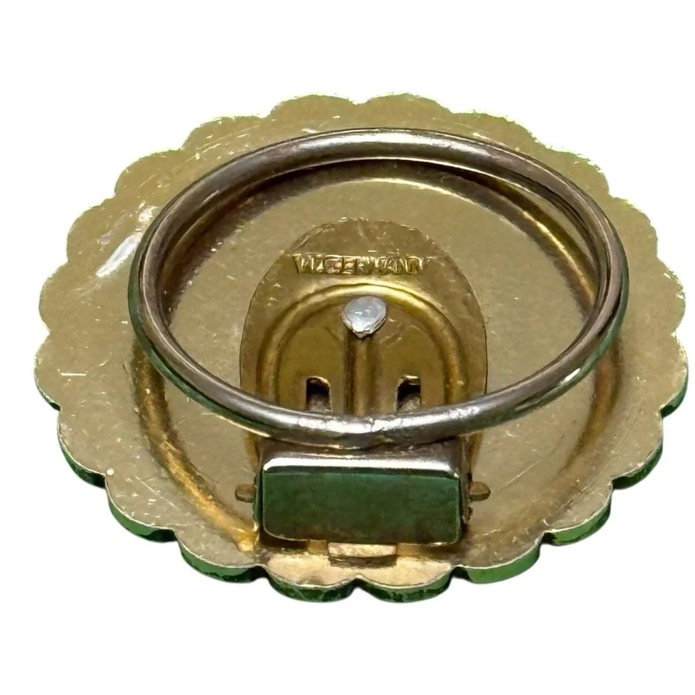 Vintage‎ W Germany Gold Tone Filigree Flower Scarf Clip Holder
